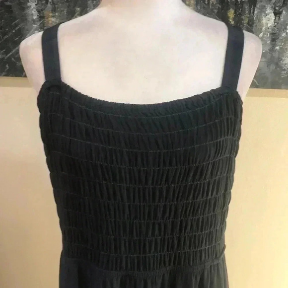 Lane Bryant Adjustable Top Maxi Dress Navy Cream Paisley Design Hem w/Pockets - Picture 5 of 10